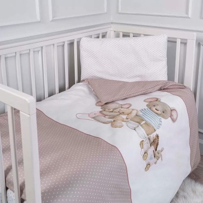 Комплект постельный Little mouse пододеяльник простыня наволочка Lappetti 3070 кофейный 1